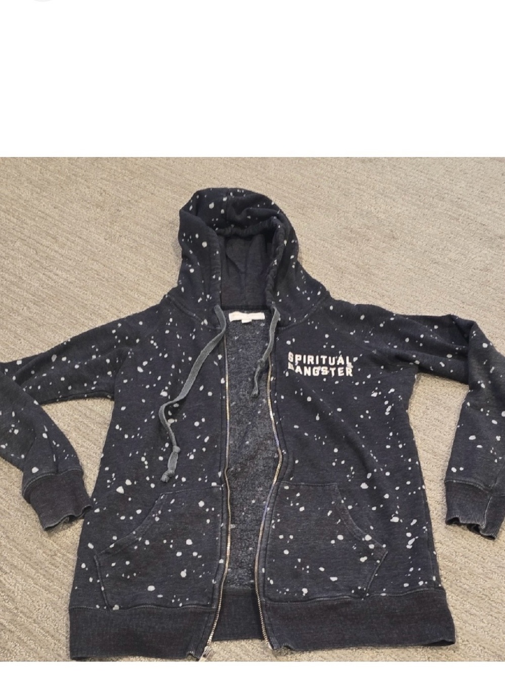 Spiritual Gangster Black and White Speckled Pullover
